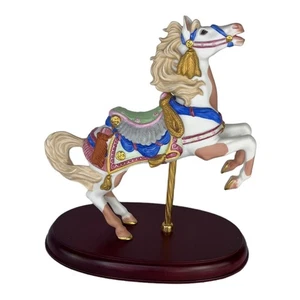 Figura Lenox Vintage Porcelana Carrusel Caballo Western Pinto 1991 Acentos Dorados - Imagen 1 de 12