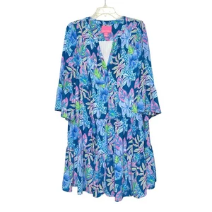 Lilly Pulitzer Gabriel Tiered 3/4 Sleeve Dress Size 12 - Picture 1 of 4