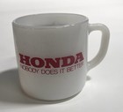 Vintage Honda Motorcycle Graphic Federal Glass Advertising Coffee Mug Cup