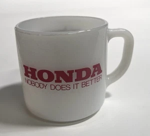 Vintage Honda Motorcycle Graphic Federal Glass Advertising Coffee Mug Cup - Picture 1 of 3
