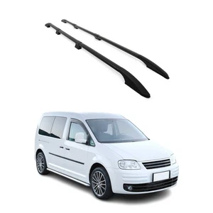 Dachreling Dachträger für VW Caddy Maxi 3 2003-2015 L2 Langer RS Alu Schwarz - Bild 1 von 9