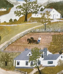 1979 Grandma Moses “Spring in Evening” Print 14x17” Vintage Folk Art - Picture 1 of 3