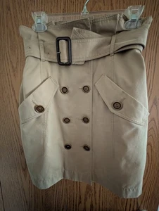 BURBERRY COTTON KHAKI SKIRT, EXC COND., SIZE 4, EXC. COND. - Picture 1 of 5