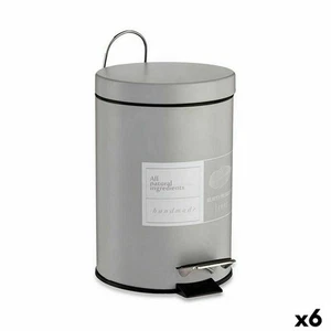 Papelera con Pedal Berilo Beauty Products Blanco Gris Acero Plástico 3 L [6 U - Imagen 1 de 3