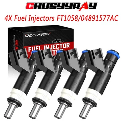 Inyectores de combustible X4 04891577AC NUEVOS PARA 2008-2014 Dodge Avenger 2,4 L I4 Foto 1 de 4