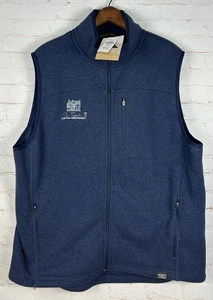 NWT LL Bean Vest Mens Size Large Blue Heather Fleece Fitted Full Zip Sweater - Picture 1 of 8