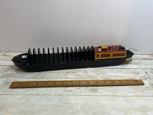 Vintage Schmalboot handgefertigt Holzmodell Kanalboot CD Halter 18" Zoll lang - Bild 1 von 14