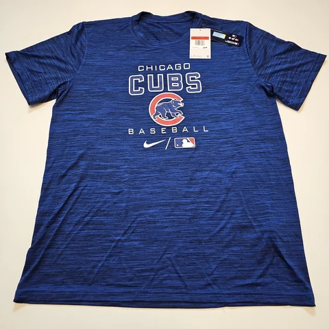 NWT Chicago Cubs Baseball Nike Dri-Fit T-Shirt Men's Blue Large New With Tags Cover