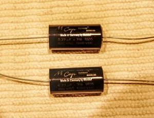 PAIR TWO Mundorf MCap 1000 VDC SUPREME Silver-Oil Cap Capacitor 0.22uf 0.22 uf  - Picture 1 of 1
