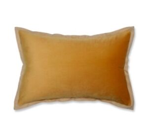 Indoor Velvet Flange Marigold Rectangular Throw Pillow