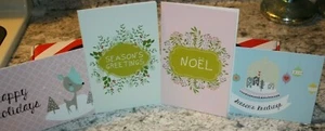 72 WEIHNACHTSKARTEN MIT UMSCHLÄGEN PASTELL NOEL & LIGHT DOODLE NEU - Bild 1 von 9