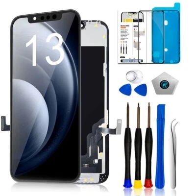 LMQ Display Für iPhone 13 Ersatz OLED LCD Bildschirm 3D Touch Screen Schwarz Set Kit