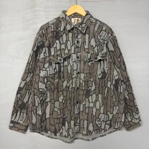 Vintage Cabelas Trebark Camo Realtree Button Up Collared 100% Cotton Shirt XL - Picture 1 of 6