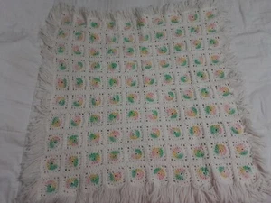 Coperta ricevimento bambino all'uncinetto fatta a mano "Nuova" - Foto 1 di 3