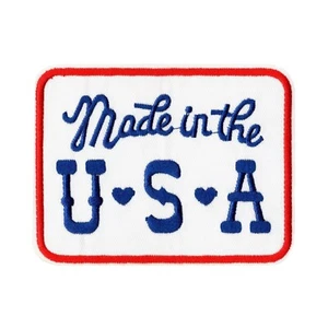 Parche patriótico bordado para planchar "Made in the USA" - rojo, blanco y azul - Imagen 1 de 2