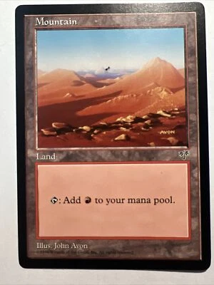 MISPRINT | MISCUT MTG Mountain (D) – Mirage Card # 344 MAGIC - Image 1 of 2