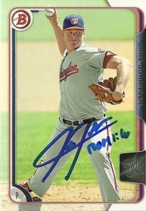 2015 Bowman JAKE JOHANSEN Signed Card autograph WHITE SOX RC NATIONALS