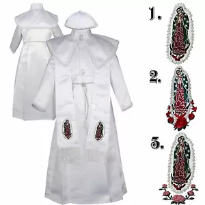 Baby Junge Säugling Kleinkind Taufe Taufe Maria Maria silber Stola weiß Kleid - Bild 1 von 6