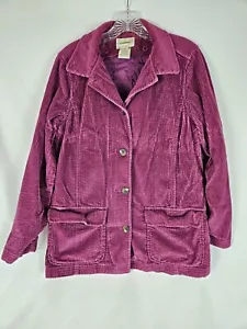 Vintage! LL Bean Jacke Damen Größe 4 PINK Cord Knopfleiste Steppfutter gepunktet - Bild 1 von 9