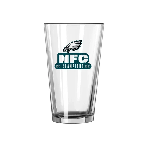 Philadelphia Eagles Logo Brands 2022 NFC Conference Champions 16oz Pint Glass Cover