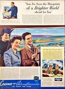 Cessna All Out For Victory Now World War II Vintage Print Ad 1942 - Picture 1 of 3