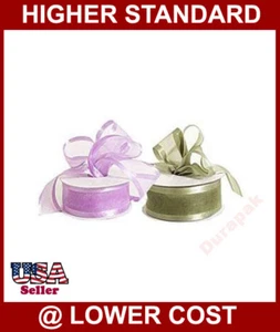 5/8" 25YD Organza Ribbon Satin Edge All Color:Red+Gold+ - Picture 1 of 30