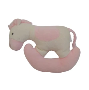 Balloons For You Rocking Horse Baby Plush Toy Rattle Pink White Lovey 6.5" - Picture 1 of 6