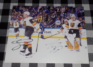 Jack Eichel Logan Thompson Signed Vegas Golden Knights 8x10 Photo - Picture 1 of 1