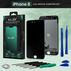 Display LCD für iPhone 8 mit RETINA Glas Scheibe Komplett SCHWARZ BLACK ELBI - Bild 1 von 5