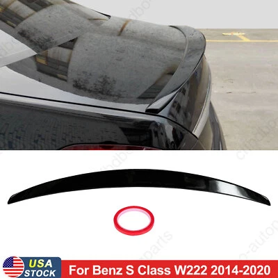 Compatível com 14-20 Mercedes Benz W222 S Class Sedan porta-malas traseiro asa spoiler preto brilhante - Imagem 1 de 4