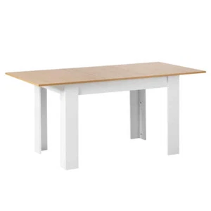 Oikiture 160cm Extendable Dining Table Wooden&White - Picture 1 of 7