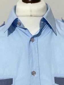 ALEXANDER MCQUEEN Shirt Mens Blue Long Sleeve Size IT 50 UK 40 Medium Cotton - Imagen 1 de 14