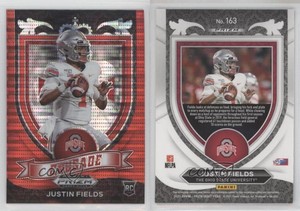 2021 Panini Prizm Draft Picks Crusade Red Pulsar Justin Fields #163 Rookie RC