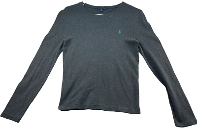 Camisa Ralph Lauren Niños Talla Grande Gris Manga Larga Algodón Pony Foto 1 de 4