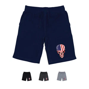 Pantalones cortos de lana RAPDOM TS6 calavera patriótica bandera de EE. UU. - Imagen 1 de 6