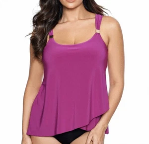 Miraclesuit Razzle schillerndes Tankini-Top in Framboise-Pink Größe 8 neu mit Etikett - Bild 1 von 7