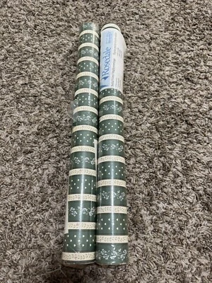 Papel Pintado Rosedale Vintage CS3156 Verde y Marfil Rayas Corazones y Flores 2 Rollos Foto 1 de 4