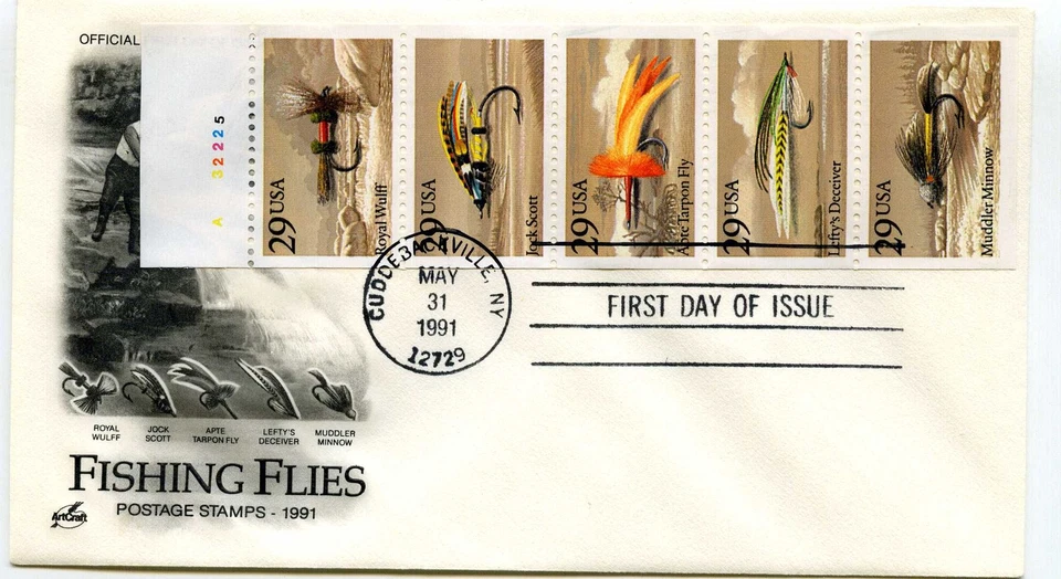 2549a (2545-49) Fishing Flies pane of 5 ArtCraft FDC - Image 1 of 1