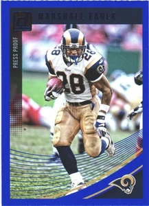 Donruss Press Proof Blue #155 2018 Marshall Faulk St. Louis Rams - Imagen 1 de 2