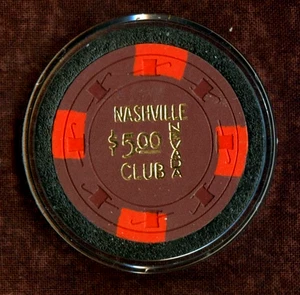 1, $5.00 Chip. Nashville Nevada Club. Las Vegas, NV. - Picture 1 of 2