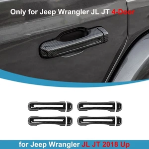 Door Handle Shell Cover Trim for Jeep Wrangler JL JT 4-Door 2018+ Carbon Fiber - Foto 1 di 11