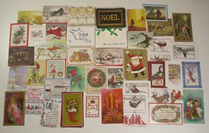 44+ Vintage Weihnachtskarten Winter Weihnachtsmann Kind Tiere Vögel Bären Engel Jesus - Bild 1 von 24