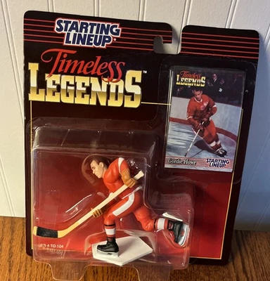 Figura y tarjeta Gordie Howe, NHL, alineación inicial Timeless Legends 1995 Foto 1 de 3