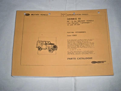 Land Rover Series III Lightweight Military Parts Catalogue List RTC9968E (copy) - Image 1 of 2