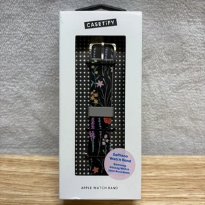 Cinturino orologio Casetify Saffiano nero floreale 20 mm Samsung Galaxy - Foto 1 di 7