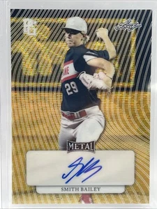 2023 LEAF METAL PERFECT GAME SMITH BAILEY YELLOW WAVE REFRACTOR 2/4 AUTO - Bild 1 von 2