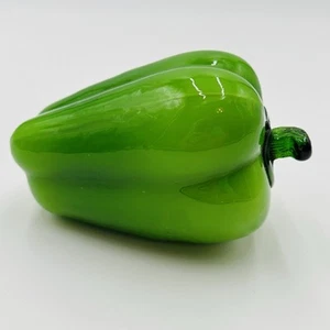 Vidrio artístico pimiento verde fruta verdura decoración del hogar - Imagen 1 de 8
