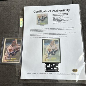 1957 Topps #20 HANK AARON Signed / Autographed Card  CAS AUTHENTICATED  *READ*
