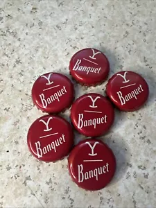 Coors Beer Yellowstone Banquet Red Bottle Caps Lot of 6 Great Backside Sayings - Picture 1 of 9