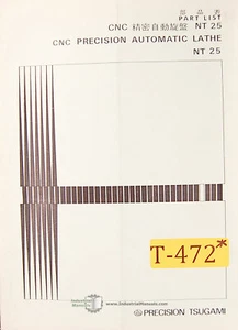 Tsugami NT25, Lathe Parts and Illustrations Manual - Picture 1 of 5